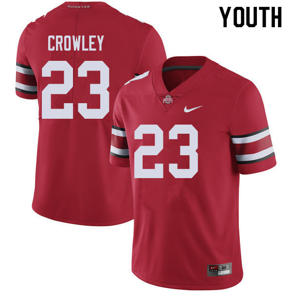 Ohio State Buckeyes Marcus Crowley Youth #23 Red Authentic Stitched College Football Jersey